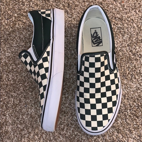 dark green checkered vans